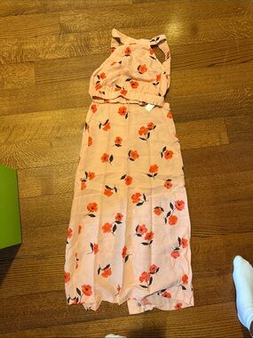 Zara Pink Floral Midi Skirt